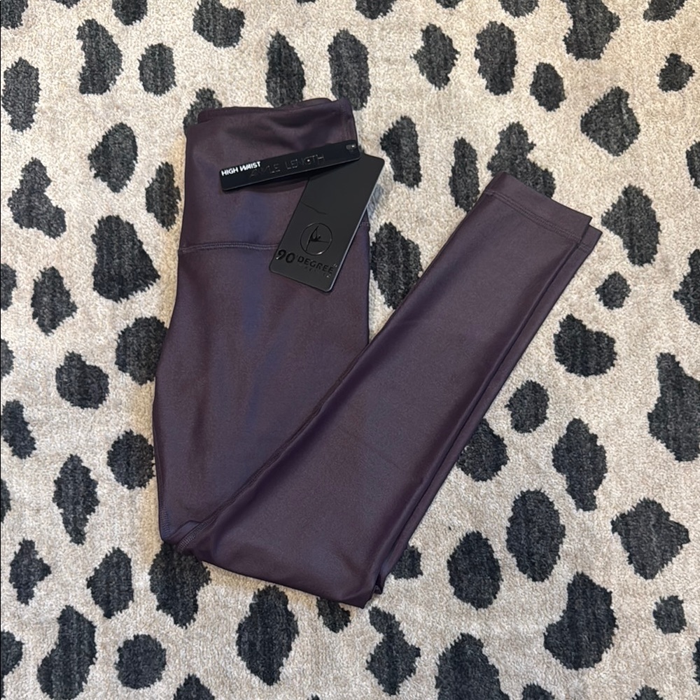 90 Degree by Reflex Purple Shimmer Leggings